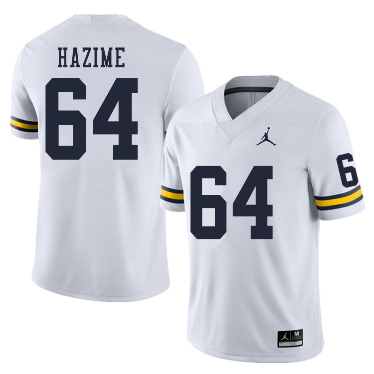 Men #64 Mahdi Hazime Michigan Wolverines College Football Jerseys Sale-White